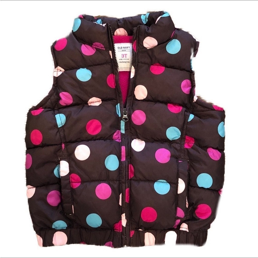 Old Navy Polka Dot Puffer Vest